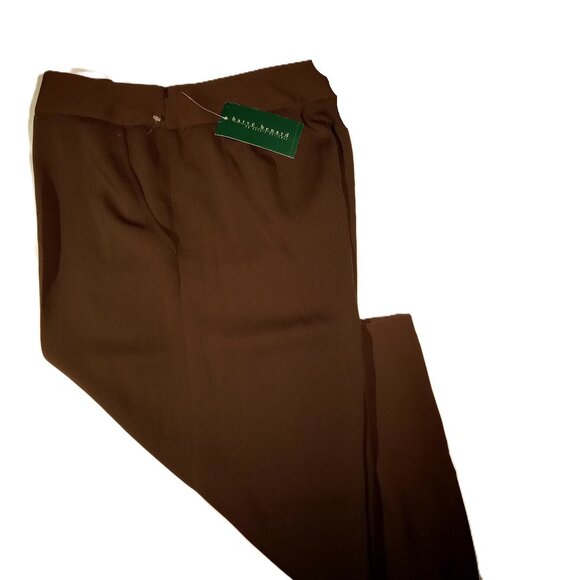 Harve Benard Pants 14 Wide Leg Gauchos Brown Vintage Pockets Side Zip NWT - Picture 1 of 11